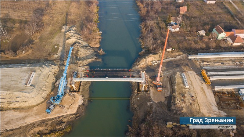 Premošćen Begej – počela montaža konstrukcije mosta na trasi obilaznice