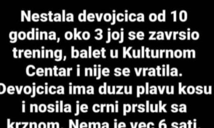 LAŽNA VEST DA JE NESTALA DEVOJČICA U ZRENJANINU