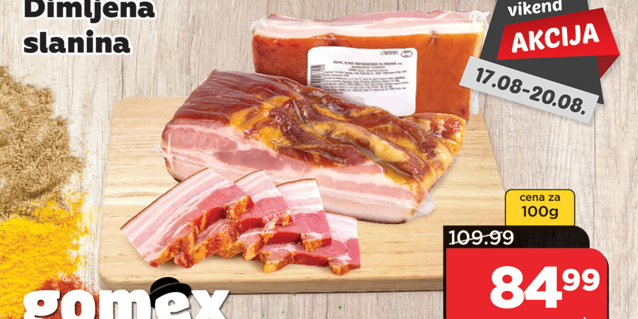 Gomex vikend akcija: Na popustu su slanina, breskve, mleko…