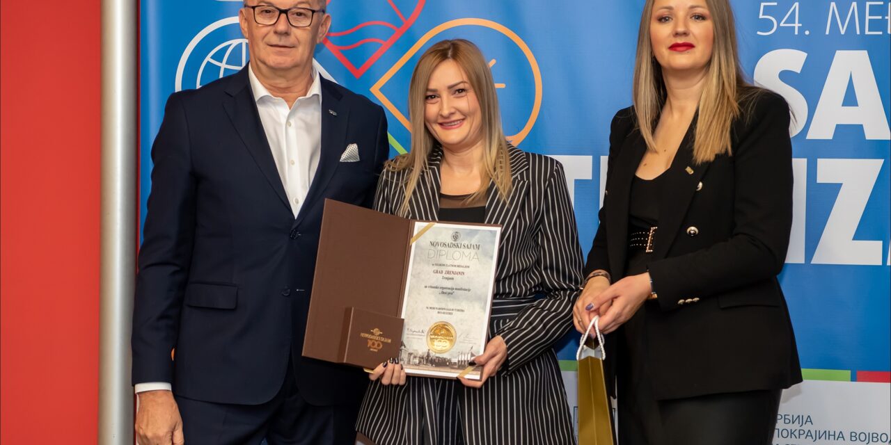 Velike zlatne medalje za Grad Zrenjanin i Turističku organizaciju grada Zrenjanina na 54. Sajmu turizma
