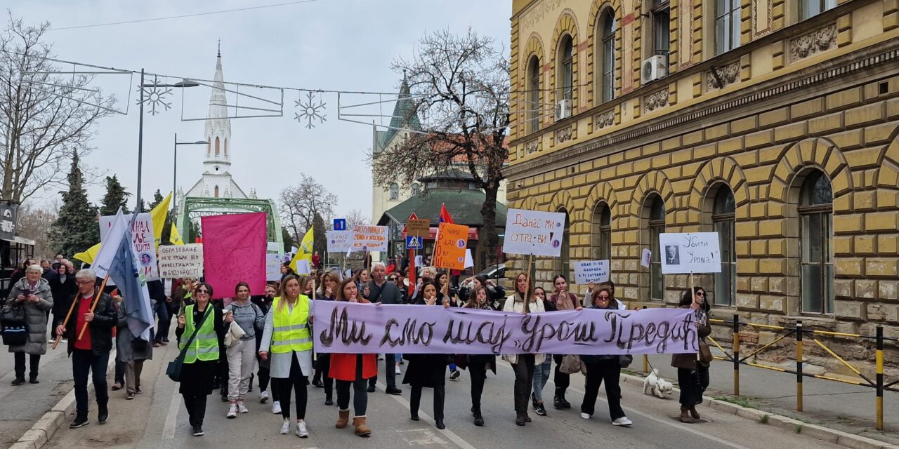 Održan protest zbog najavljenog zatvaranja HPTŠ Uroš Predić
