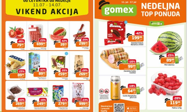 Pogledajte Gomex nedeljnu top ponudu i vikend akciju